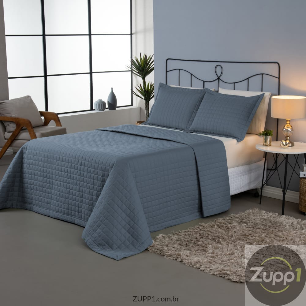 Kit Cobre Leito Matelado Copacabana 3 Peças Queen 100% Poliéster Micropercal 300