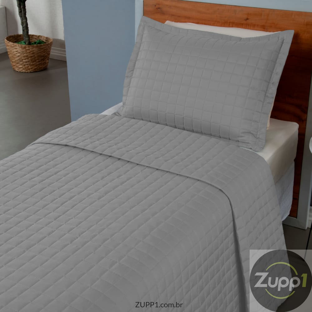 Kit Cobre Leito Matelado Copacabana 2 Peças Solteiro 100% Poliéster Micropercal
