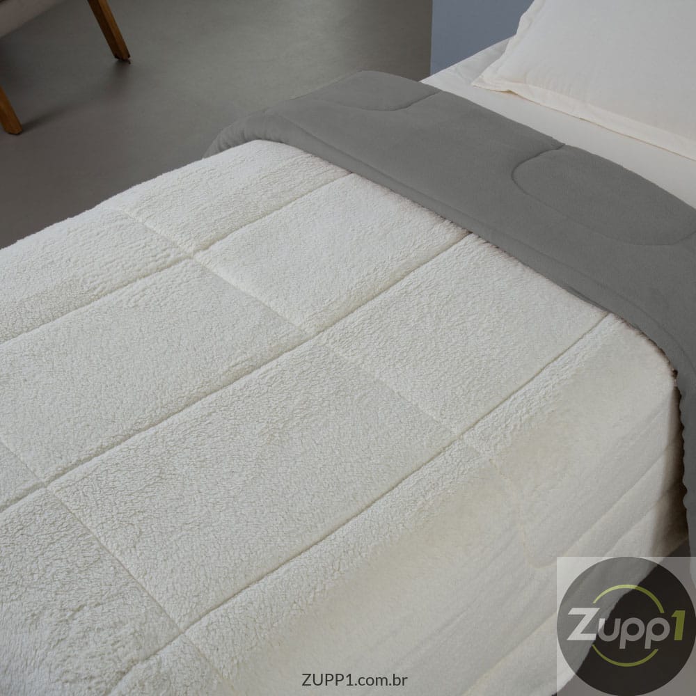 Coberdrom Cobertor Dupla Face 1 Peça Solteiro Manta Soft e Sherpa de Carneiro –