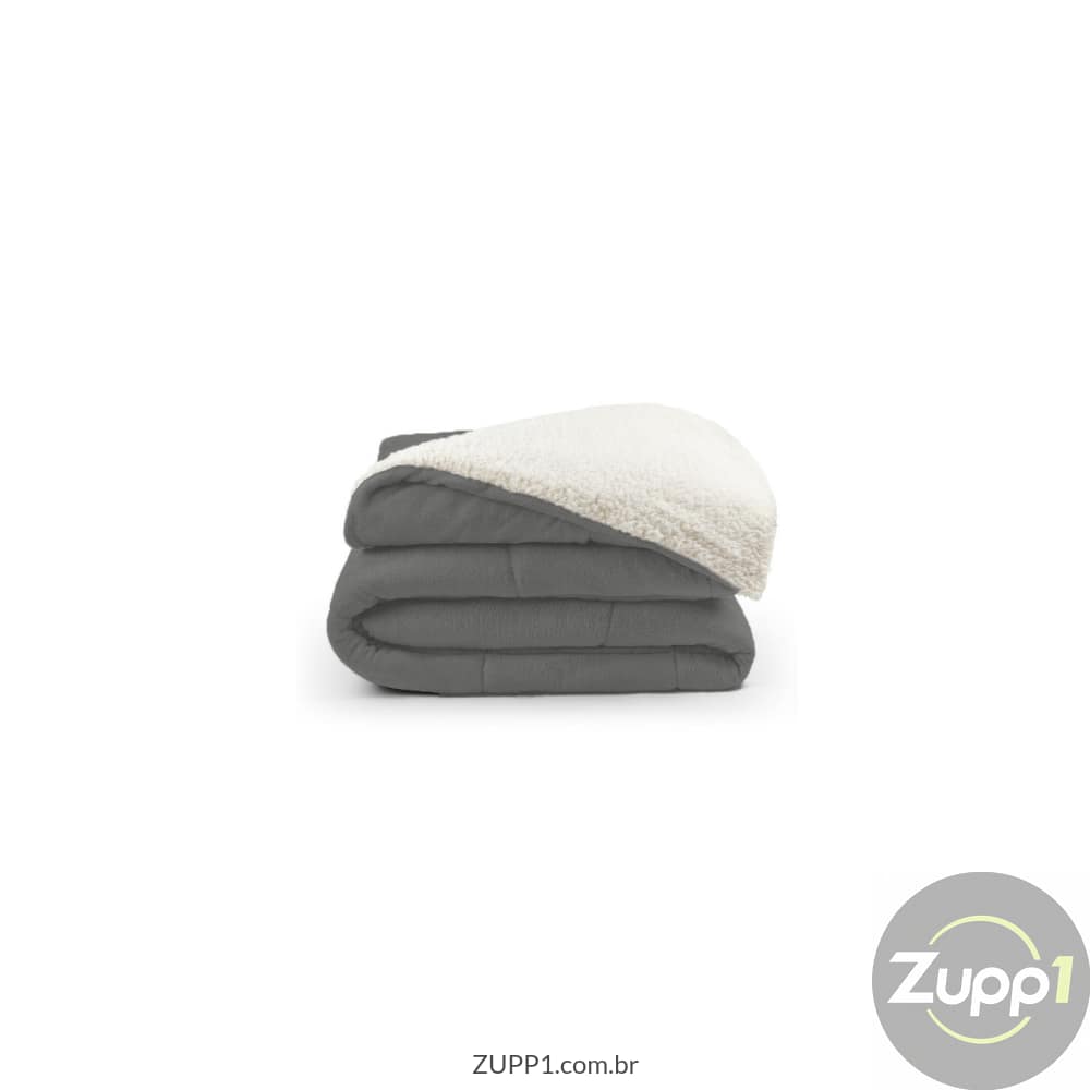 Coberdrom Cobertor Dupla Face 1 Peça Solteiro Manta Soft e Sherpa de Carneiro –