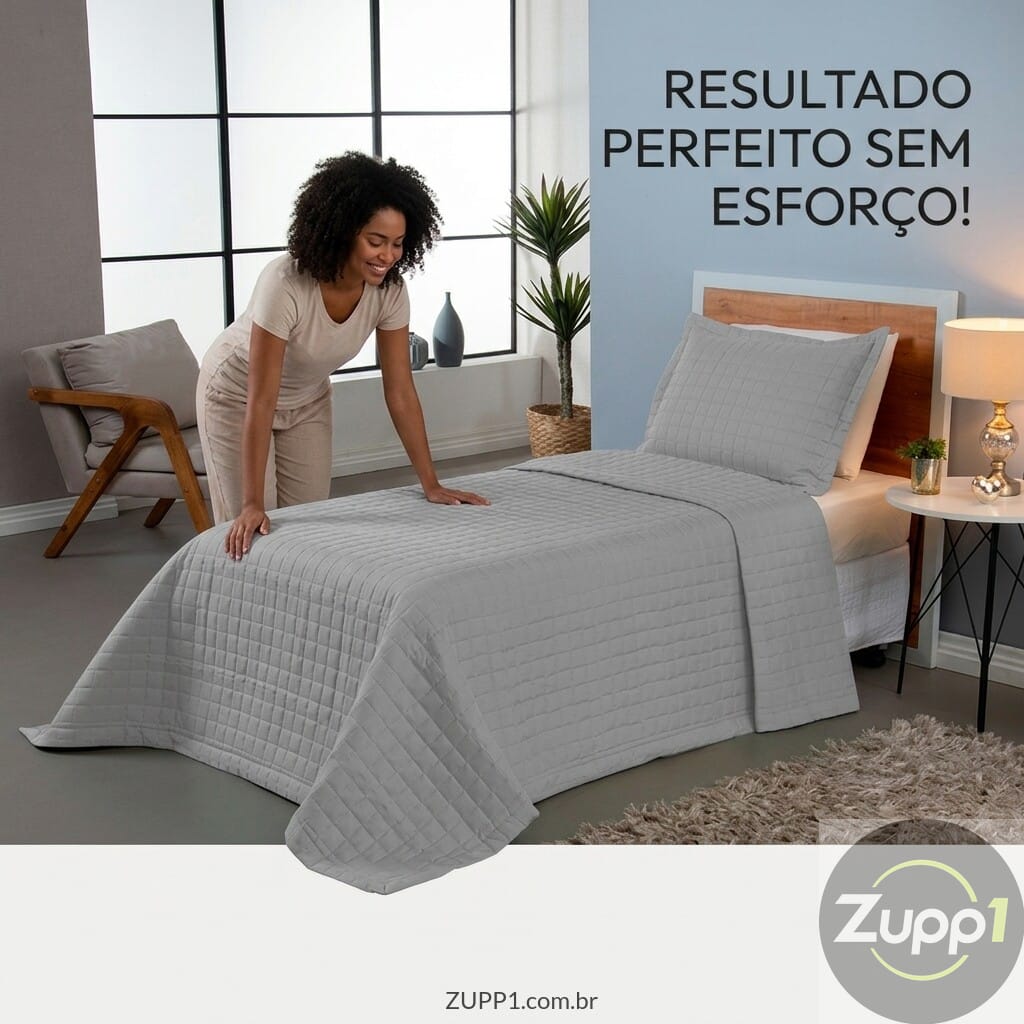 Kit Cobre Leito Matelado Copacabana 2 Peças Solteiro 100% Poliéster Micropercal