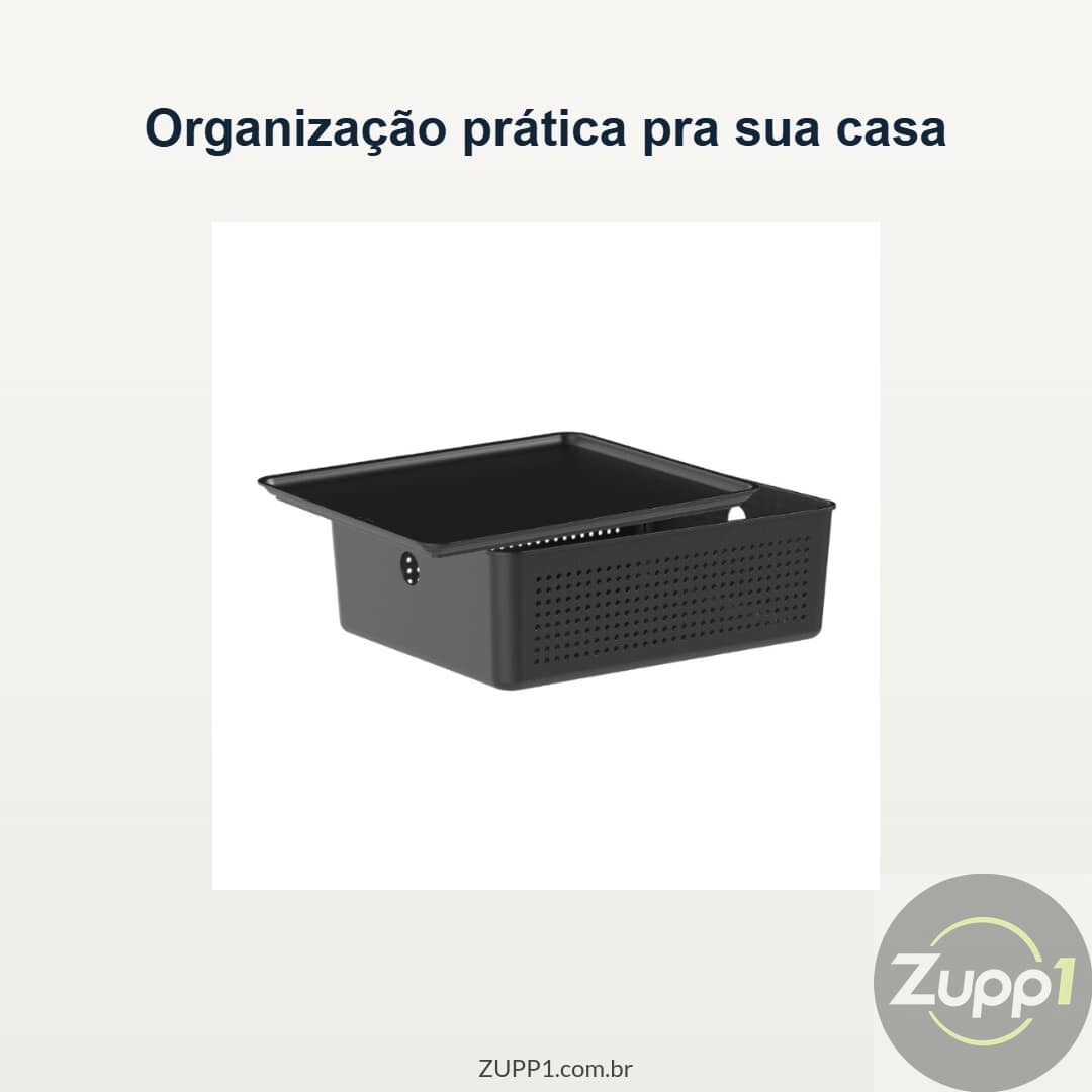 Cesto Organizador 5,4 Litros com Tampa – Caixa Organizadora para Lavanderia, Banheiro e Armário