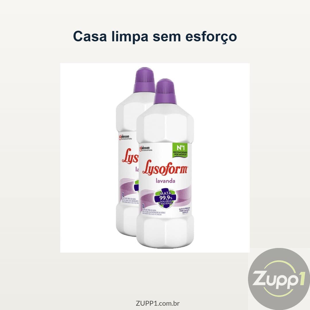 Kit 2 Desinfetante Lysoform Uso Geral Lavanda 1L