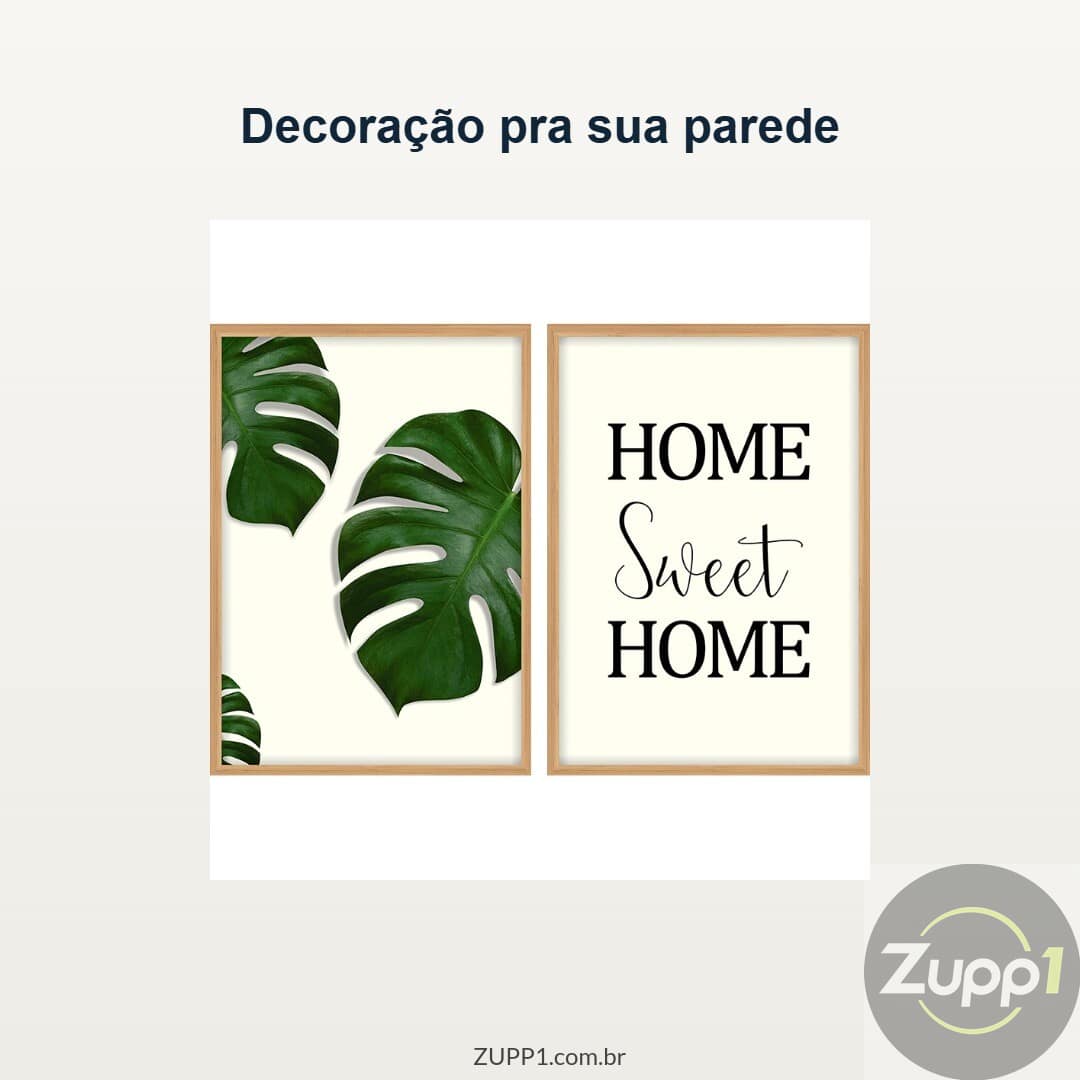 Quadro Decorativo Costela de Adão com Moldura e Vidro – Tamanho A3