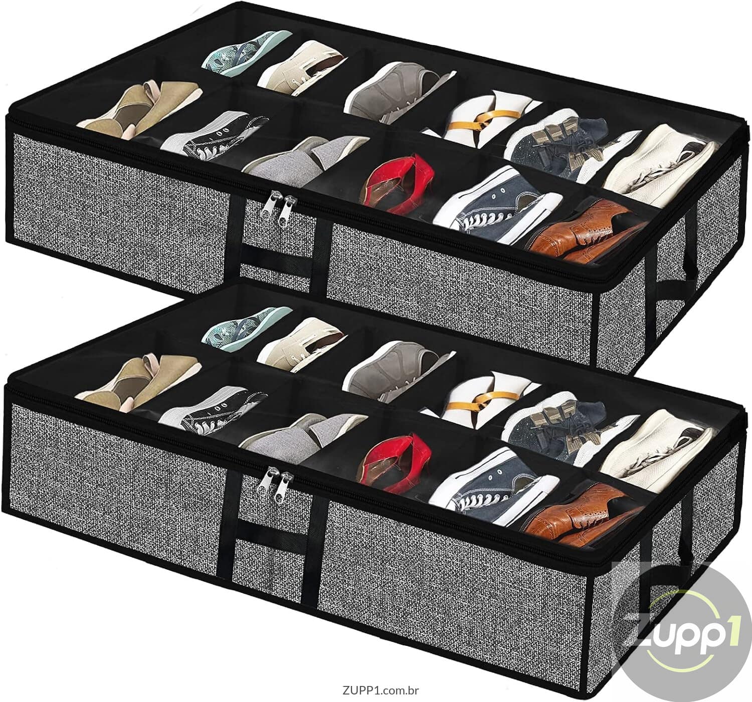 Kit com 2 Organizadores de Sapatos para Usar Sob a Cama