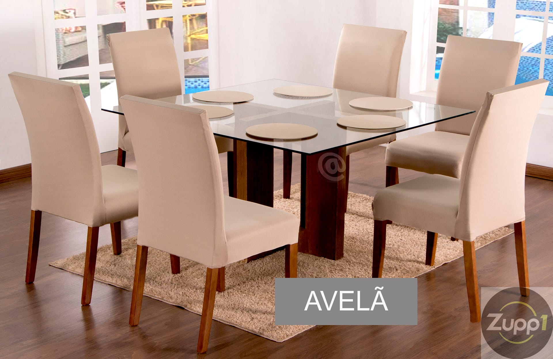 Capa de Cadeira Elástica Avelã 04 Lugares