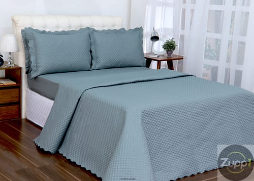 Kit Cobreleito Classic Queen 03 pçs Cinza