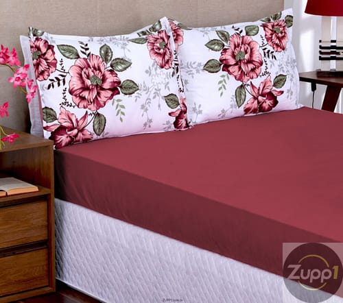 Jogo de cama Lençol Garden 03 peças Casal Queen Amapola