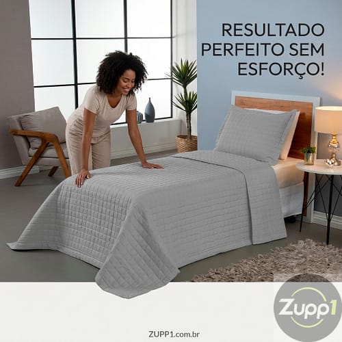 Kit Cobre Leito Matelado Copacabana 2 Peças Solteiro 100% Poliéster Micropercal