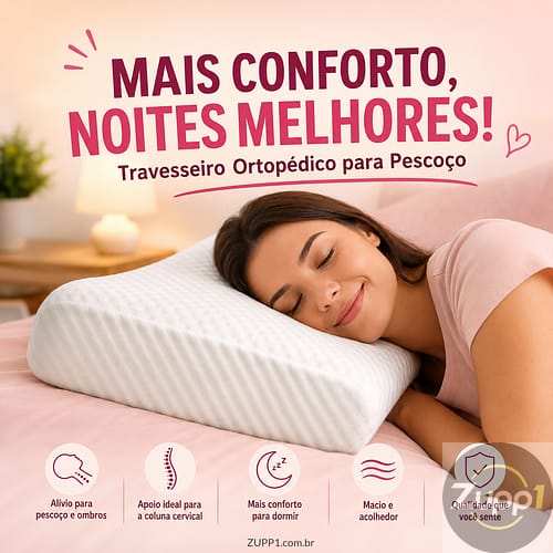 Travesseiro Confortável Ortopédico Macio Tecnologia Pescoço
