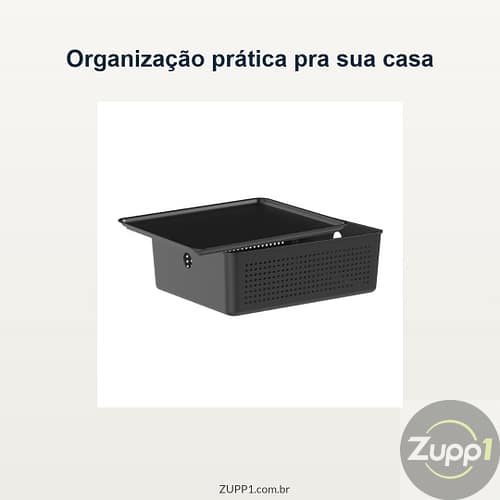 Cesto Organizador 5,4 Litros com Tampa – Caixa Organizadora para Lavanderia, Banheiro e Armário