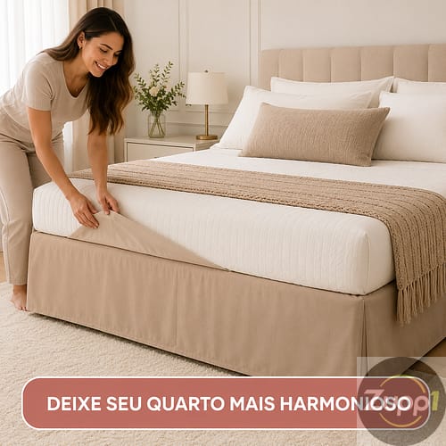 Saia para Cama Box Queen Avelã com Elástico