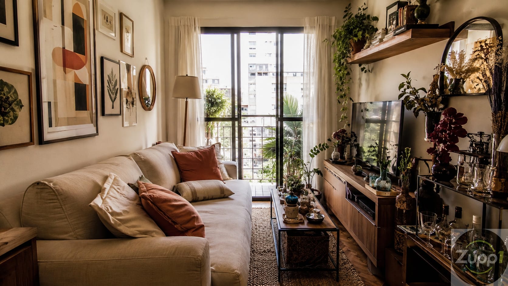 Ambiente pequeno decorado com proporção e circulação livre